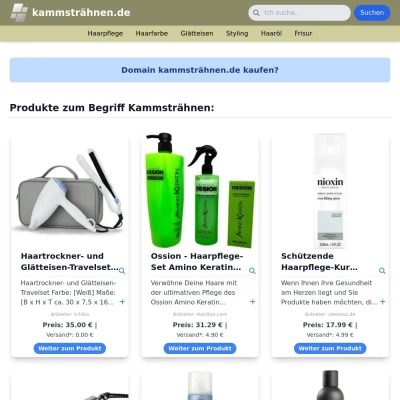 Screenshot kammsträhnen.de