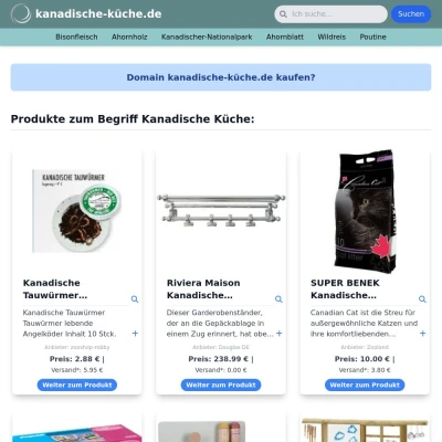 Screenshot kanadische-küche.de