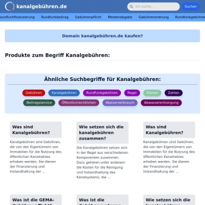 Screenshot kanalgebühren.de