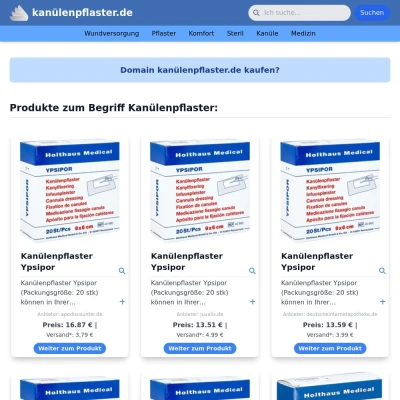 Screenshot kanülenpflaster.de