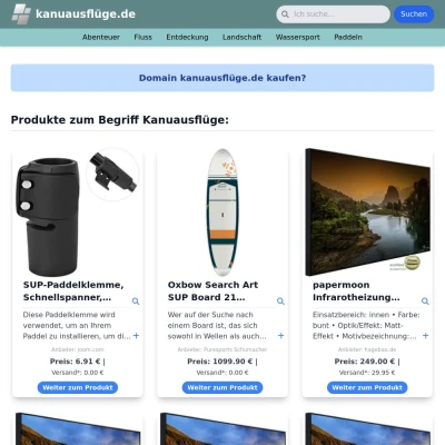 Screenshot kanuausflüge.de