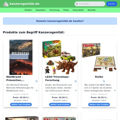 Screenshot kanzerogenität.de