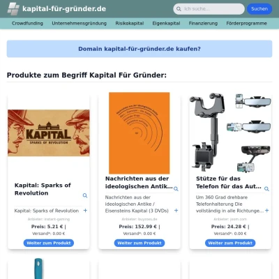 Screenshot kapital-für-gründer.de