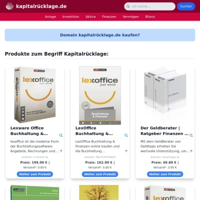 Screenshot kapitalrücklage.de