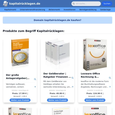 Screenshot kapitalrücklagen.de