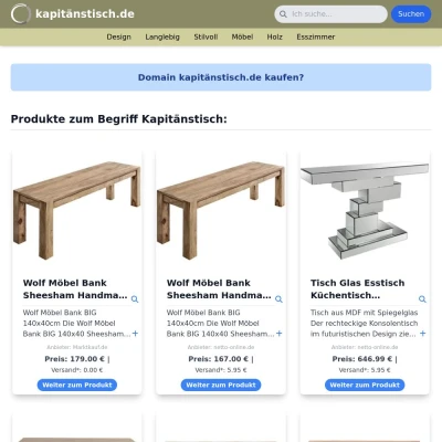 Screenshot kapitänstisch.de