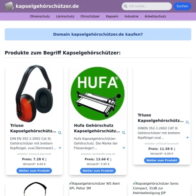 Screenshot kapselgehörschützer.de