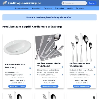 Screenshot kardiologie-würzburg.de