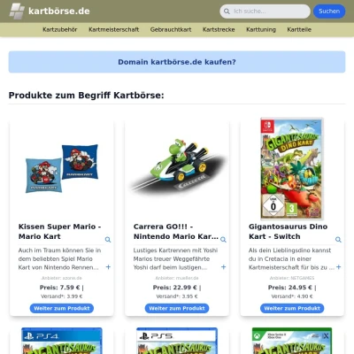 Screenshot kartbörse.de