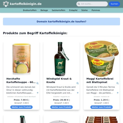 Screenshot kartoffelkönigin.de