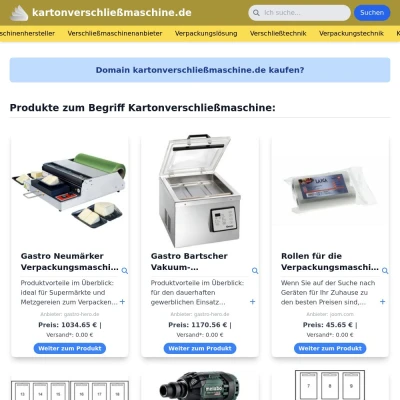 Screenshot kartonverschließmaschine.de