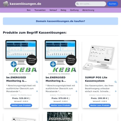 Screenshot kassenlösungen.de