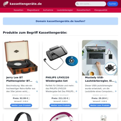 Screenshot kassettengeräte.de