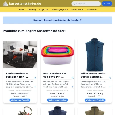 Screenshot kassettenständer.de