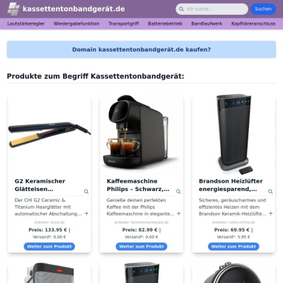 Screenshot kassettentonbandgerät.de