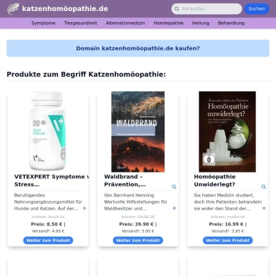 Screenshot katzenhomöopathie.de