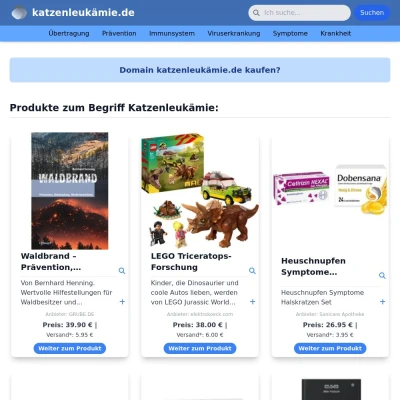 Screenshot katzenleukämie.de