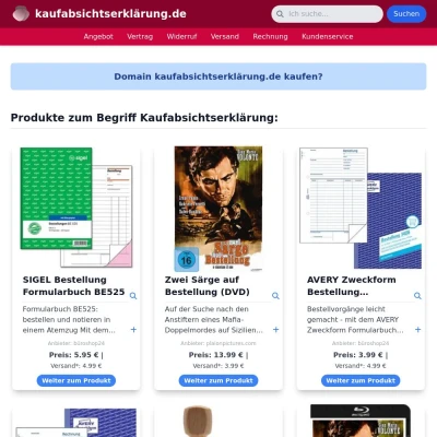 Screenshot kaufabsichtserklärung.de