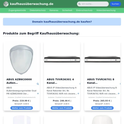 Screenshot kaufhausüberwachung.de