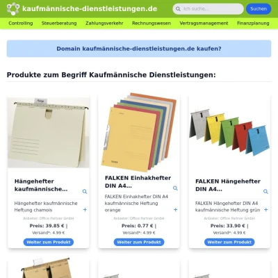 Screenshot kaufmännische-dienstleistungen.de