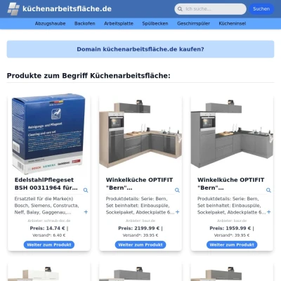 Screenshot küchenarbeitsfläche.de