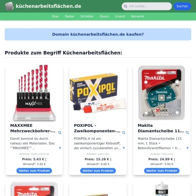 Screenshot küchenarbeitsflächen.de