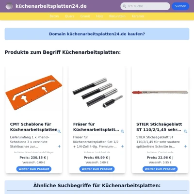 Screenshot küchenarbeitsplatten24.de