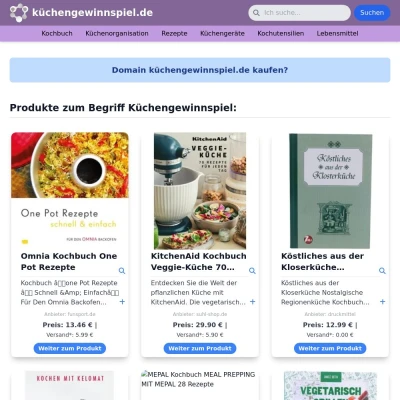 Screenshot küchengewinnspiel.de