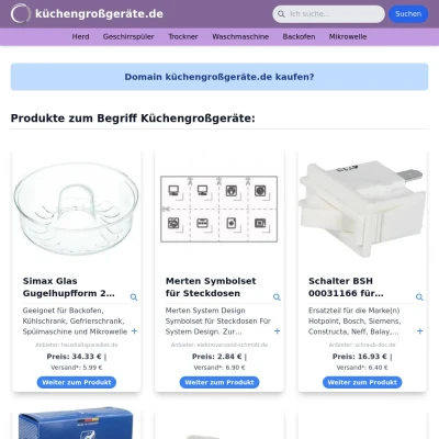 Screenshot küchengroßgeräte.de