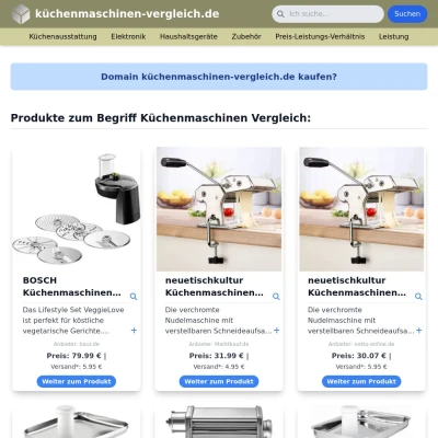 Screenshot küchenmaschinen-vergleich.de