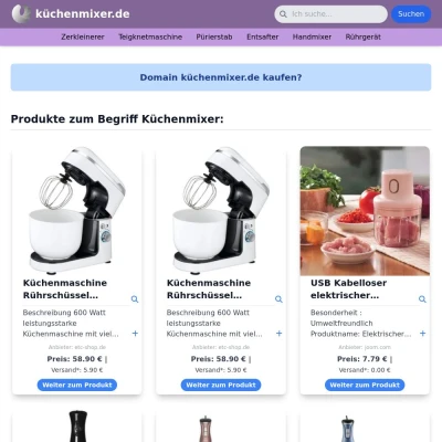 Screenshot küchenmixer.de