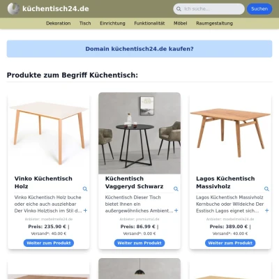 Screenshot küchentisch24.de