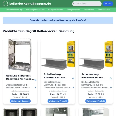 Screenshot kellerdecken-dämmung.de