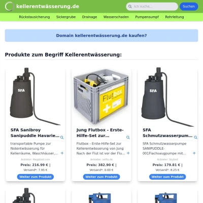 Screenshot kellerentwässerung.de