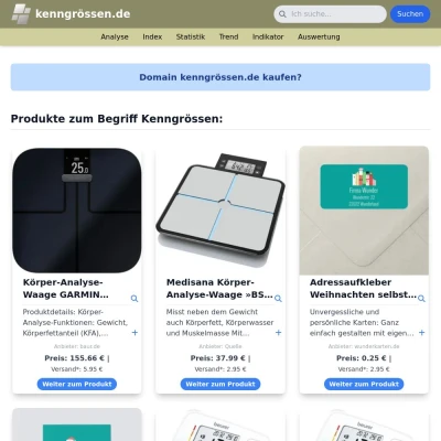 Screenshot kenngrössen.de