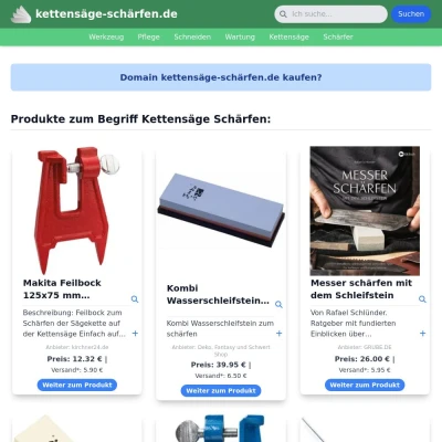 Screenshot kettensäge-schärfen.de