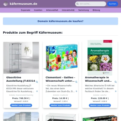 Screenshot käfermuseum.de