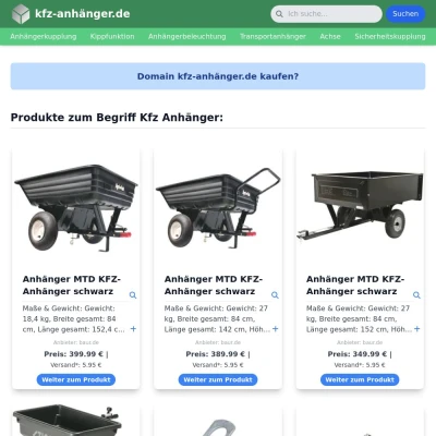 Screenshot kfz-anhänger.de
