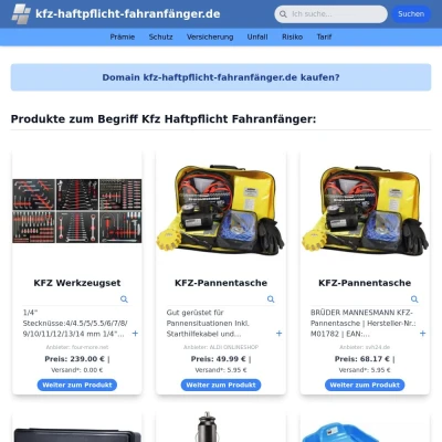 Screenshot kfz-haftpflicht-fahranfänger.de