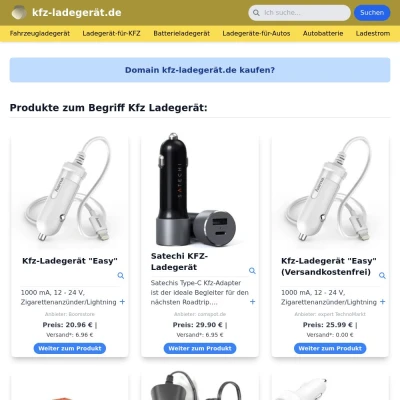 Screenshot kfz-ladegerät.de
