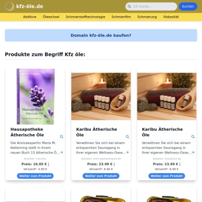 Screenshot kfz-öle.de
