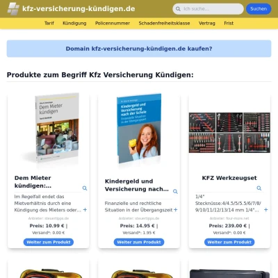 Screenshot kfz-versicherung-kündigen.de