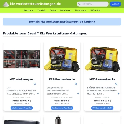 Screenshot kfz-werkstattausrüstungen.de