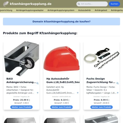 Screenshot kfzanhängerkupplung.de