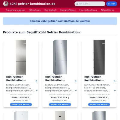 Screenshot kühl-gefrier-kombination.de