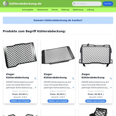 Screenshot kühlerabdeckung.de