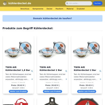 Screenshot kühlerdeckel.de