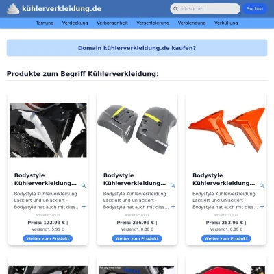 Screenshot kühlerverkleidung.de