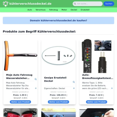 Screenshot kühlerverschlussdeckel.de