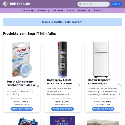 Screenshot kühlfalle.de